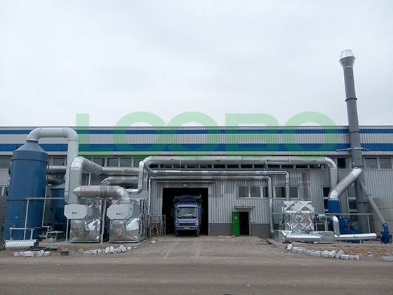 營口某大型密封系統(tǒng)橡膠廢氣處理項目竣工