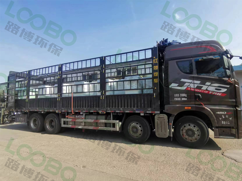 編號(hào)LB-XZ移動(dòng)式焊接煙塵凈化器，裝車(chē)啟程，發(fā)往江蘇